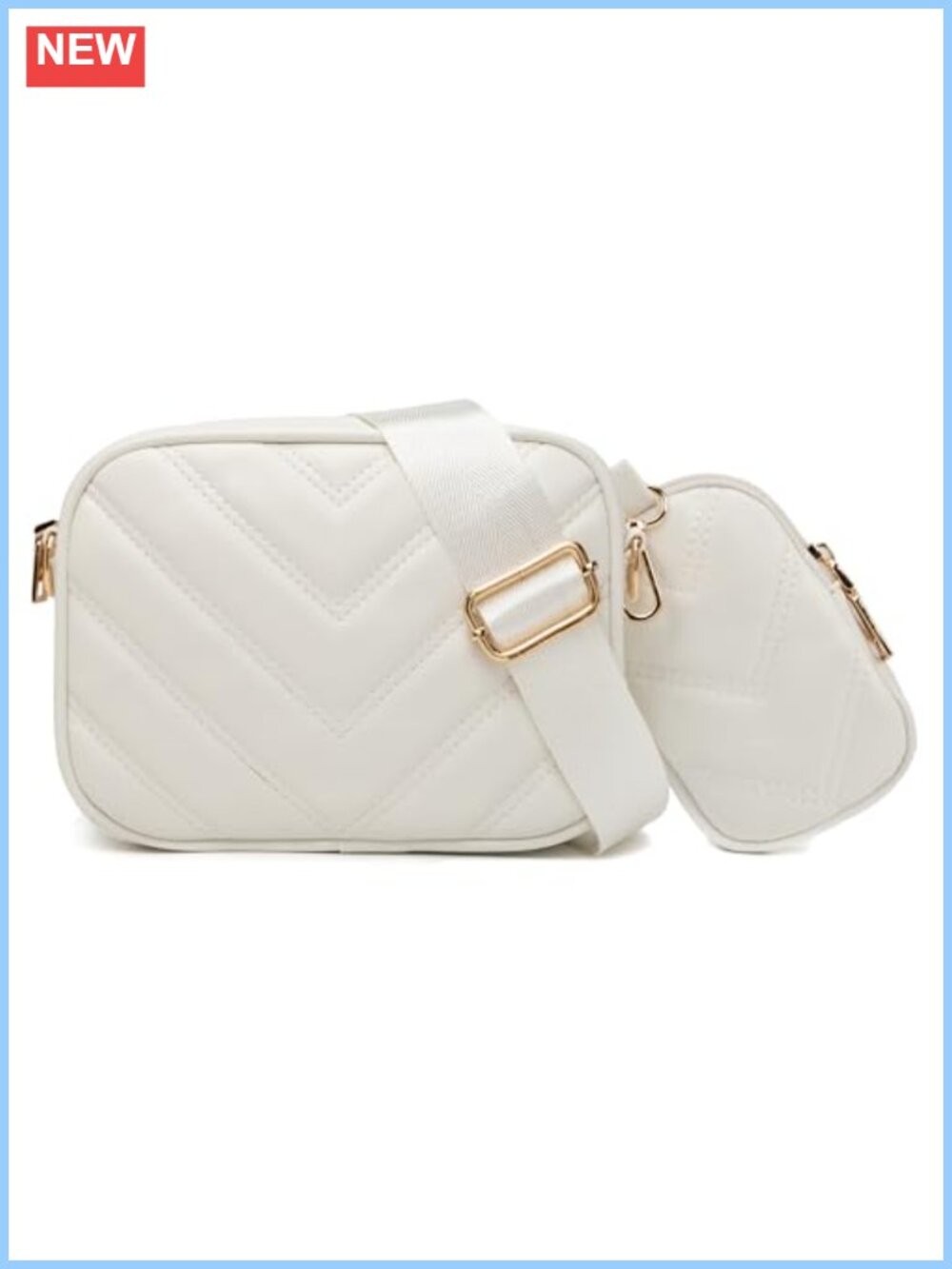 Quilted Crossbody Bag Vegan PU Leather Small Purse with Coin Purse
